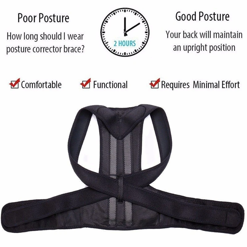 Adjustable Posture Corrector Lower Back Support Shoulder Brace Belt