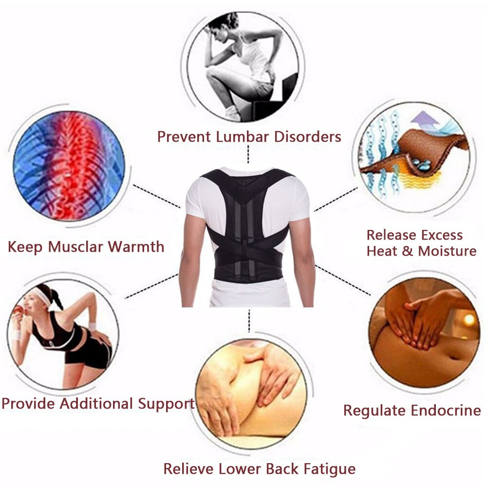 Adjustable Posture Corrector Lower Back Support Shoulder Brace Belt