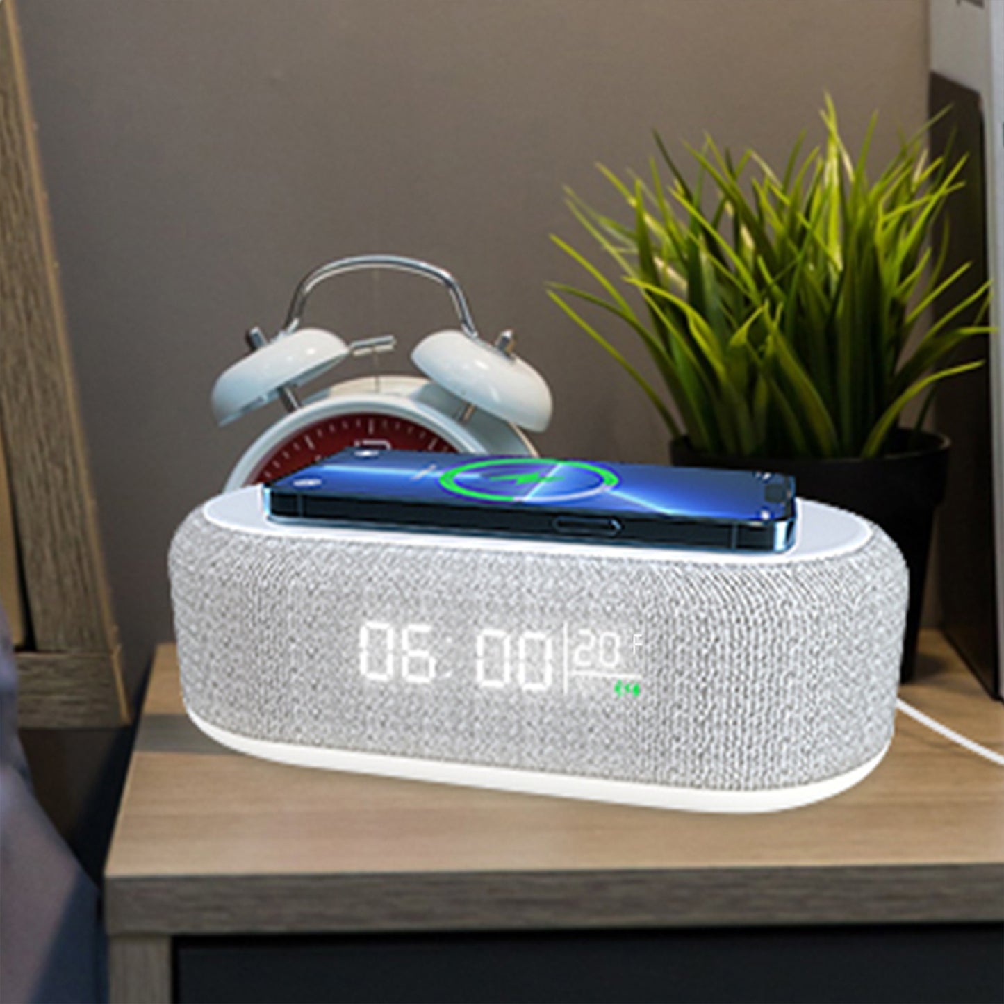 ZTECH 3 in 1 Alarm Clock with Wireless Charger